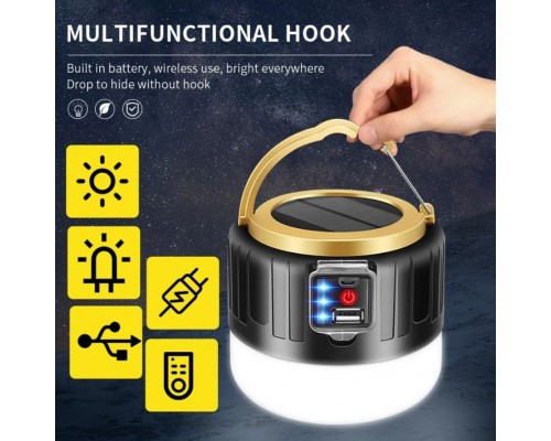 Светодиодная лампа фонарь для кемпинга на солнечной батарее оптом