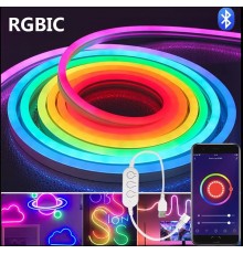 Светодиодная неоновая лента RGBIC 1м оптом