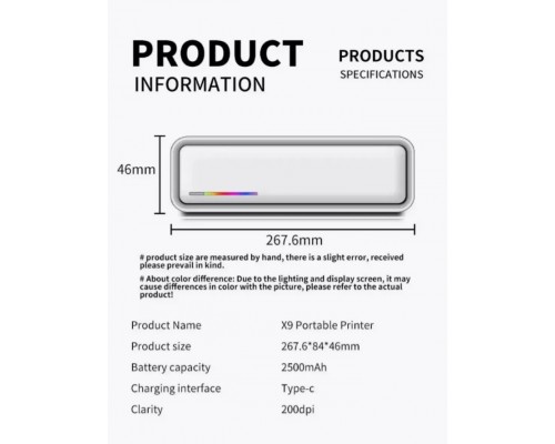 Портативный термопринтер X9 с кейсом оптом