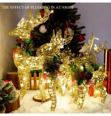 Украшение новогоднее "Золотой олень" 50 см со светодиодами оптом