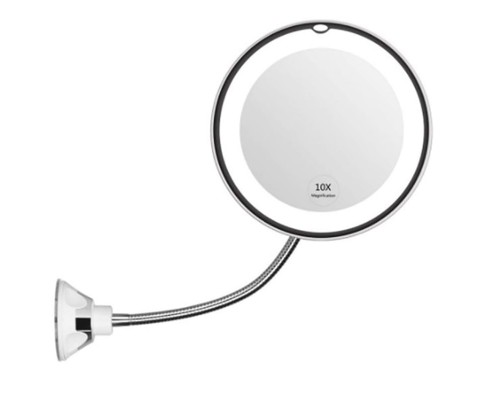 Настенное зеркало с 5ти кратным увеличением и подсветкой на присоске Ultra flexible mirror оптом