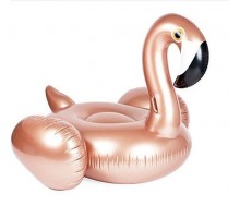 Надувной матрас золотистый фламинго 190х180 см оптом 