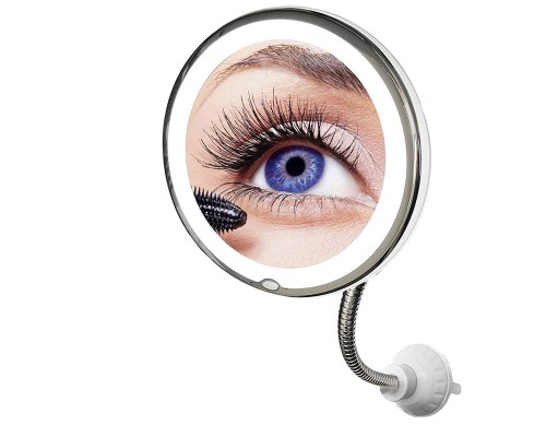 Настенное зеркало с 5ти кратным увеличением и подсветкой на присоске Ultra flexible mirror оптом