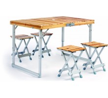 Раскладной деревянный стол и четыре стула для пикника оптом