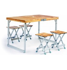 Раскладной деревянный стол и четыре стула для пикника оптом