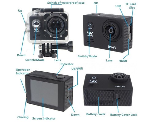 Action camera XPX SJ8000R 4K UltraHD (wi-fi, пульт)