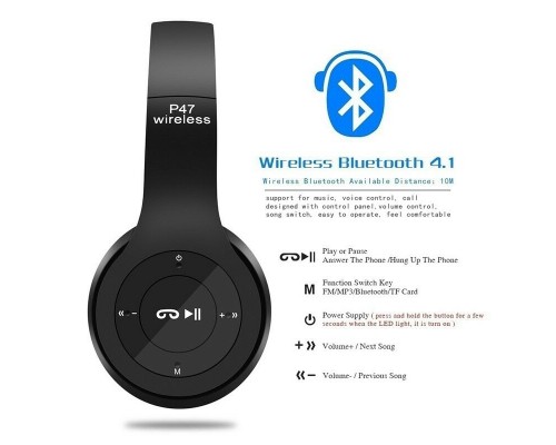 Беспроводные Bluetooth наушники P47 Wireless оптом