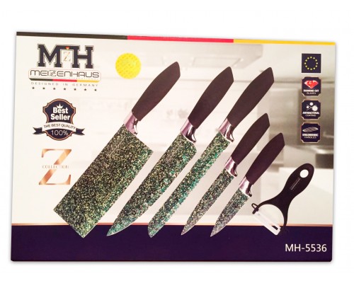 Набор из 6 ножей Meizenhaus MH-5536 из малахита оптом