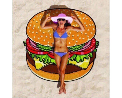 Пляжное полотенце  покрывало Гамбургер оптом 