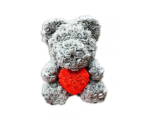 Медведь Мишка из 3D роз 40см в подарочной упаковке оптом