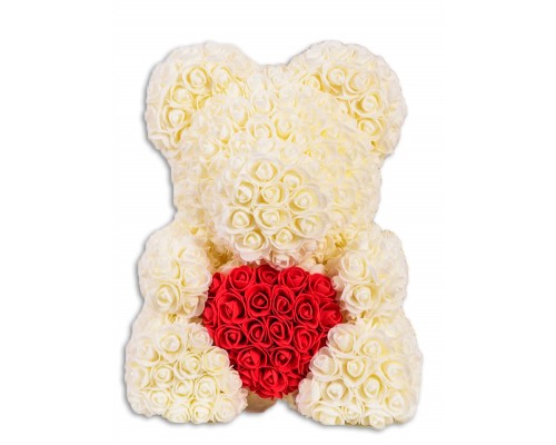 Медведь Мишка из 3D роз 40см в подарочной упаковке оптом