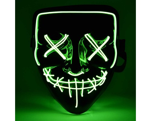 Неоновая LED маска на хеллоуин судная ночь оптом
