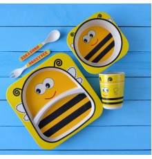Комплект детской посуды из бамбука Пчелка оптом