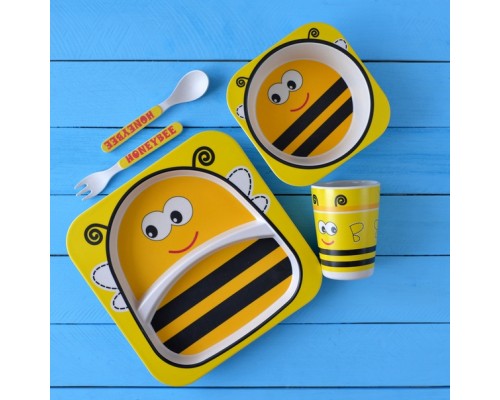 Комплект детской посуды из бамбука Пчелка оптом