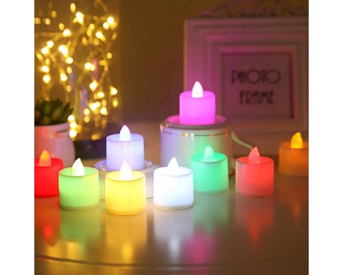 Разноцветные светодиодные свечи 24шт оптом