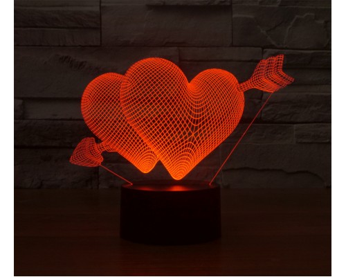 3D светильник в виде сердца CREATIVE Vizualization lamp оптом