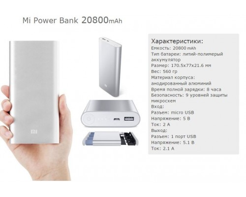 Power Bank Xiaomi MI 20800 mAh оптом
