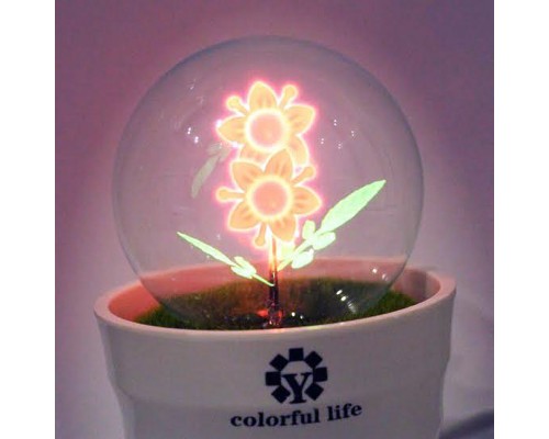 Светильник светящийся цветок в горшочке colorful life оптом